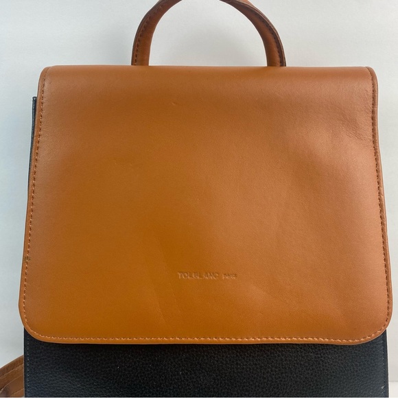 Tolblanc Paris Genuine Leather Backpack Brown Black - Picture 2 of 16